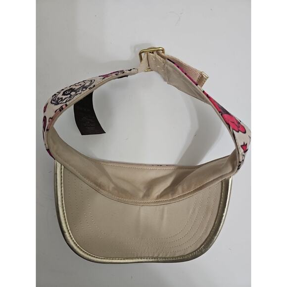 COACH VISOR Motif. Leather Small Visor Flowers Pink Magenta One Size - Picture 5 of 5